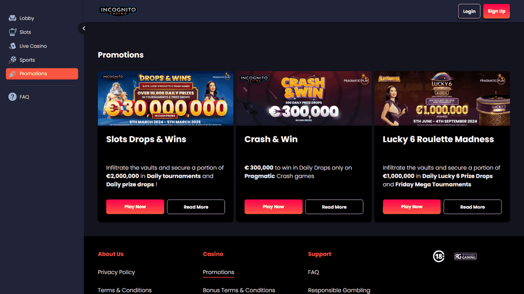 Comment obtenir le bonus de bienvenue du casino Incognito ?